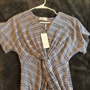 Blue and white flare and form fitting dress!